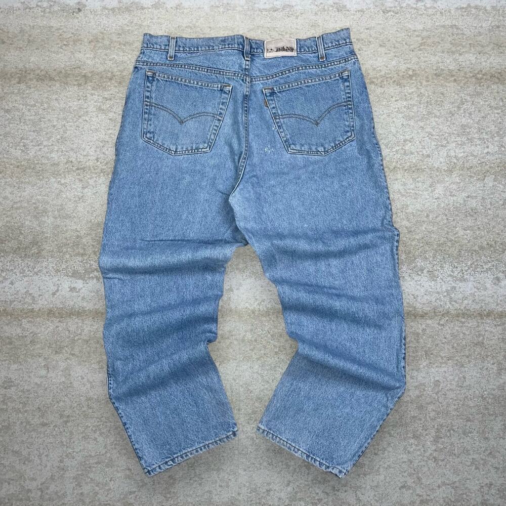 Vintage 90s Levis Jeans 540 38x30 Relaxed Fit Light Wash Made in USA Brown Tab